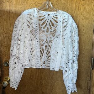 Avec Les Filles White Lace Cardigan